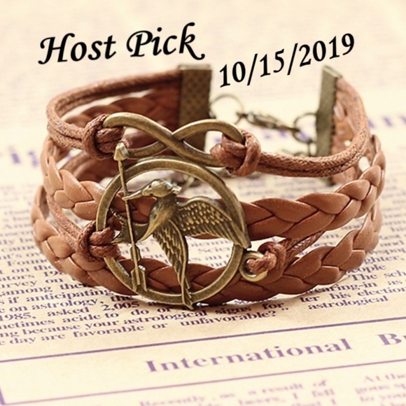🎉HP🎉Hunger Games Leather Infinity Bracelet w/Box - Picture 1 of 6